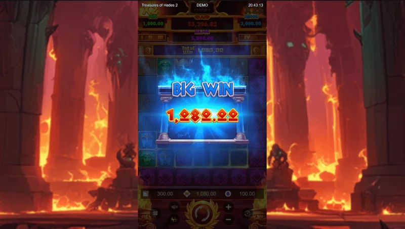 Treasures of Hades 2 - ushindi mkubwa kwenye gridi iliyopanuliwa ya 7x7 katika yanayopangwa na Rectangle Games